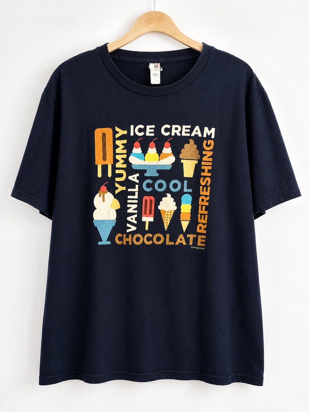 Anvil Vintage Ice Cream Graphic Tee with Colorful Treats